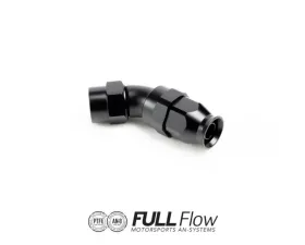 Nuke Performance Full Flow PTFE Hose End Fitting 45 Degree AN-8, 810-04-108, Black