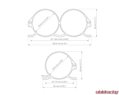 Nuke Performance Dual Fuel Filter Bracket 55mm for 2004-2008 Ford 6.0L Powerstroke - 950-02-212