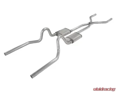 Pypes Exhaust 2.5" Crossmember-Back Exhaust System w/ H-Bomb H-Pipe No Mufflers Ford Mustang 1970-1973 - SFM44T