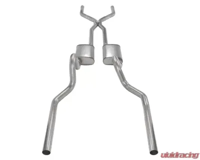 Pypes Exhaust 2.5" Crossmember-Back Exhaust System w/ H-Bomb H-Pipe No Mufflers Ford Mustang 1970-1973 - SFM44T