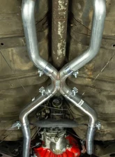 Pypes Exhaust High Tuck 2.5" Crossmember-Back w/ X-Pipe Exhaust System 18" Race Pro Muffler Chevrolet Chevelle 1968-1972                                     - SGA20R30 - Image 2