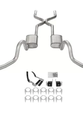 Pypes Exhaust 2.5" Crossmember-Back Valance Exit w/ H-Pipe Exhaust System Race Pro Muffler Oldsmobile 442 1968-1972                                     - SGA48R - Image 13
