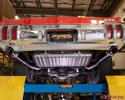 Pypes Exhaust 2.5" Crossmember-Back Valance Exit w/ H-Pipe Exhaust System Race Pro Muffler Oldsmobile 442 1968-1972 - SGA48R