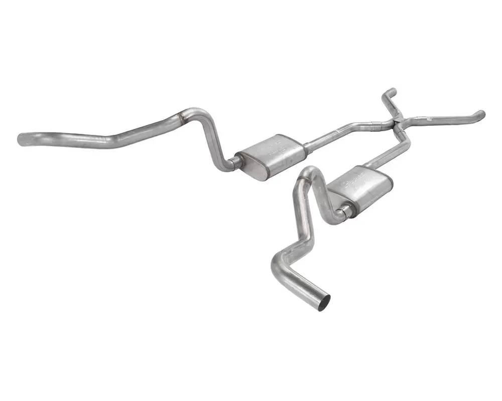 Pypes Exhaust 2.5" Crossmember-Back Exhaust System w/ H-Bomb H-Pipe Turbo Pro Muffler Chevrolet Nomad (Wagon) 1955-1957 - SGC46T