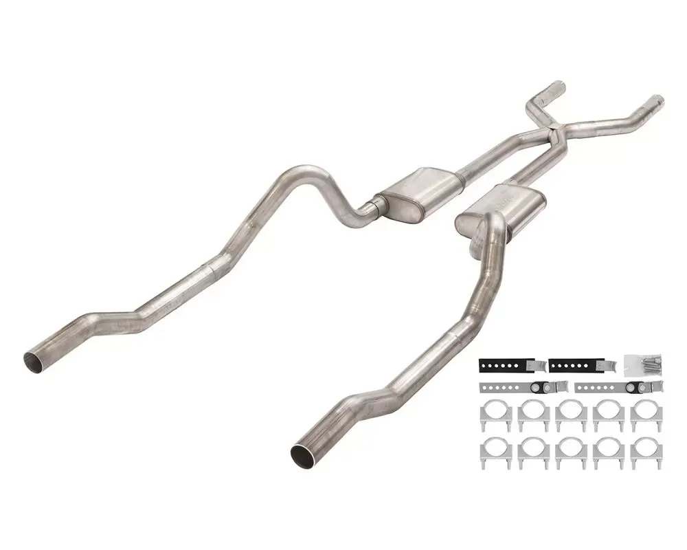 Pypes Exhaust 3" Crossmember-Back Exhaust System w/ X-Pipe & Street Pro Mufflers Mopar B-Body 1966-1974 - SMB13S