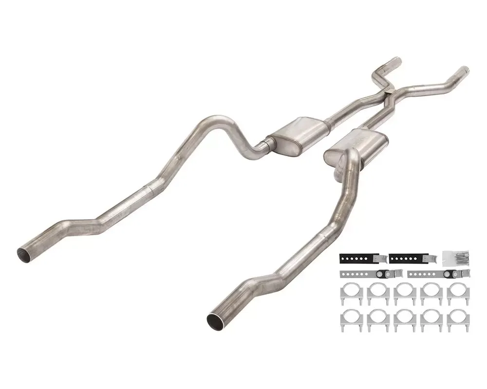 Pypes Exhaust 3" Crossmember-Back Exhaust System w/ H-Pipe & Street Pro Mufflers Mopar B-Body 1966-1974 - SMB43S