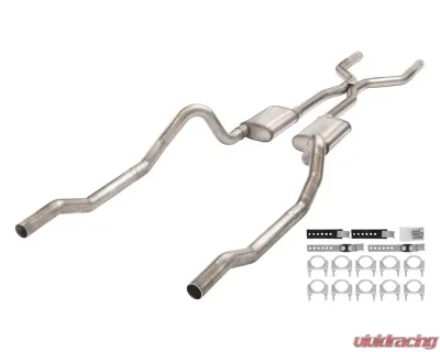 Pypes Exhaust 3" Crossmember-Back Exhaust System w/ H-Pipe & Violator Mufflers Mopar B-Body 1966-1974 - SMB43V