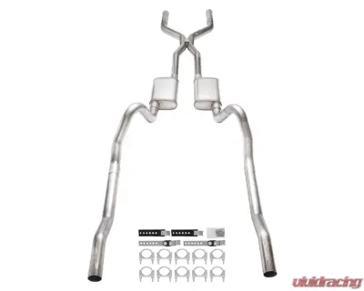 Pypes Exhaust 3" Crossmember-Back Exhaust System w/ H-Pipe & Violator Mufflers Mopar B-Body 1966-1974 - SMB43V