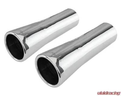 Pypes Exhaust 2.5" To 3.5" Slip Fit Trumpet Clamp-On Polished Stainless Steel Tail Pipe Tip Set Pontiac GTO 1966-1968 - EVT40