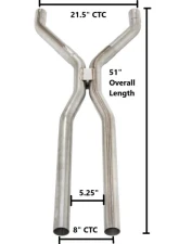 Pypes Exhaust 409 Stainless Steel 3" Mandrel-Bent Tunnel Crossover Exhaust H-Pipe                                     - HVF13 - Image 3