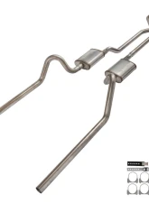 Pypes Exhaust 2.5" X-Pipe Crossmember Back Rear Exit Exhaust w/ Street Pro Mufflers Ford Fairlane 1966-1971                                     - SFF11S - Image 9