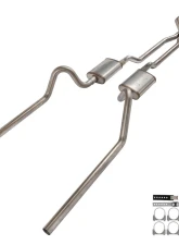Pypes Exhaust 2.5" H-Pipe Crossmember Back Rear Exit Exhaust w/ Street Pro Mufflers Ford Fairlane 1966-1971                                     - SFF41S - Image 9