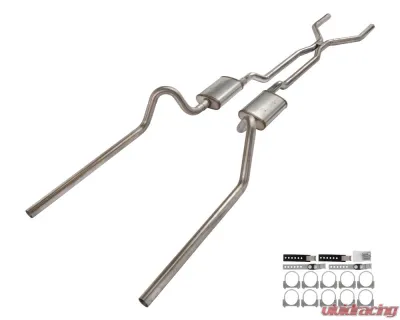 Pypes Exhaust 2.5" H-Pipe Crossmember Back Rear Exit Exhaust w/ Street Pro Mufflers Ford Fairlane 1966-1971 - SFF41S