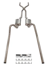 Pypes Exhaust 2.5" H-Pipe Crossmember Back Rear Exit Exhaust w/ Turbo Pro Mufflers Ford Fairlane 1966-1971                                     - SFF41T - Image 2