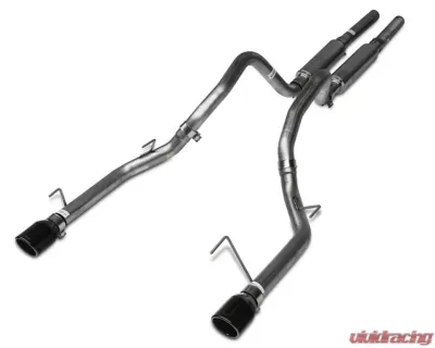 Pypes Exhaust Catback Mid Muffler Dual Exhaust 2.5" M80 Mufflers 4" Black Tips Stainless Steel Ford Mustang GT 2005-2010 - SFM66BLK
