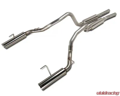 Pypes Exhaust Catback Dual Exhaust 2.5" M80 Muffler 4" Tips Stainless Steel Ford Mustang GT 2005-2010 - SFM66M