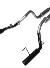 Pypes Exhaust Catback Dual Exhaust 2.5" M80 Muffler 4" Black Tips Stainless Steel Ford Mustang GT 2005-2010                                     - SFM66MB - Image 2