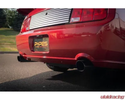 Pypes Exhaust Catback Dual Exhaust 2.5" M80 Muffler 4" Tips Stainless Steel Ford Mustang GT 2005-2010 - SFM66M