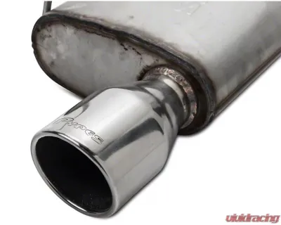 Pypes Exhaust Catback Exhaust Single Exit 2.5" Street Pro Mufflers 4" Polished Tips Stainless Steel Ford Mustang V6 2005-2010 - SFM67