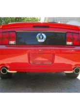 Pypes Exhaust Catback Exhaust Split Rear Dual Exit 2.5" True Dual After-Cat X/Mid Pipes Violator Muffler/4" Polished Tips Mustang 2005-2010                                     - SFM68 - Image 2