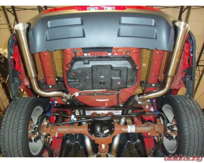 Pypes Exhaust Catback Super System Dual Exhaust 2.5" M80 Mufflers 4" Polished Tips Stainless Steel Ford Mustang GT 2011-2014 - SFM76M