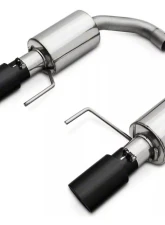 Pypes Exhaust Axle Back Dual Exhaust 3" Black Tips Polished Stainless Steel Ford Mustang V6 | Ecoboost 2015-2022                                     - SFM84MSB - Image 2