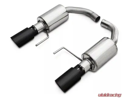 Pypes Exhaust Axle Back Dual Exhaust 3" Black Tips Polished Stainless Steel Ford Mustang V6 | Ecoboost 2015-2022 - SFM84MSB
