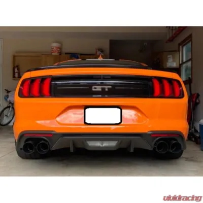 Pypes Exhaust Catback Exhaust X-Pipe Split Rear Quad Exit 3" Quad Black Coated Tips Ford Mustang GT 2018+ - SFM87MXB