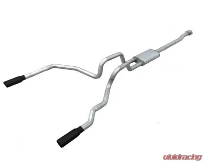 Pypes Exhaust Catback Dual Exhaust 3" Violator Muffler 3.5" Black Tips Stainless Steel Ford F150 2009-2014 - SFT25VB