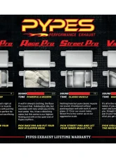 Pypes Exhaust Crossmember-Back X-Pipe Exhaust Split Rear Dual Exit 3" Race Pro Mufflers Chevrolet Tri-Five 1955-1957                                     - SGC13R - Image 2