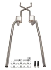 Pypes Exhaust 409 Stainless Steel Rear Exit X-Pipe Crossmember Back Exhaust w/ Street Pro Mufflers Chevrolet Impala | Biscayne 1965-1970                                     - SGB15S - Image 2