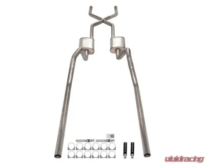 Pypes Exhaust 409 Stainless Steel Rear Exit X-Pipe Crossmember Back Exhaust w/ Street Pro Mufflers Chevrolet Impala | Biscayne 1965-1970 - SGB15S