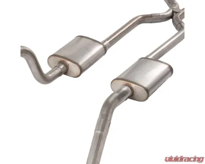 Pypes Exhaust 409 Stainless Steel Rear Exit H-Pipe Crossmember Back Exhaust w/ Race Pro Mufflers Chevrolet Impala | Biscayne 1965-1970 - SGB45R