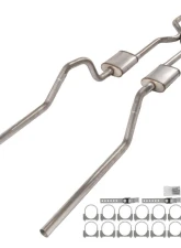 Pypes Exhaust 409 Stainless Steel Rear Exit H-Pipe Crossmember Back Exhaust w/ Race Pro Mufflers Chevrolet Impala | Biscayne 1965-1970                                     - SGB45R - Image 7