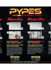 Pypes Exhaust Crossmember-Back X-Change Split Rear Dual Exit 3" Race Pro Mufflers GM A-Body 1964-1974                                     - SGA14SSR - Image 2