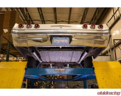Pypes Exhaust 409 Stainless Steel Rear Exit H-Pipe Crossmember Back Exhaust w/ Street Pro Mufflers Chevrolet Impala | Biscayne 1965-1970 - SGB45S