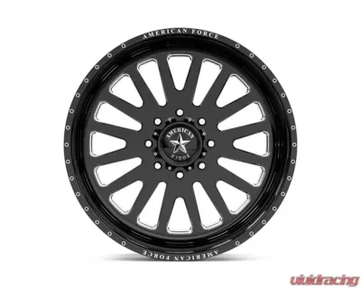 American Force AFW F20 Atom SS Wheel 24x11 8x180 0mm Gloss Black Machined - AFTMF20G24-2-20