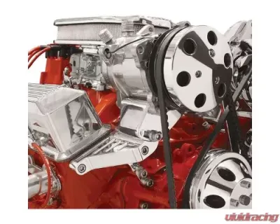 Billet Specialties Compressor (508) Top Mount Bracket V-Groove SBC Long Water Pump - 11221