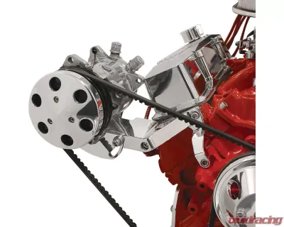 Billet Specialties Compressor (508) Side Mount Bracket V-Groove SBC Long Water Pump - 11421