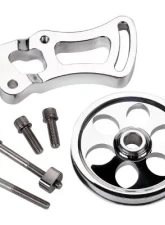 Billet Specialties Power Steering Bracket SBC Short Water Pump w/V-Groove Pulley                                     - 12120 - Image 3