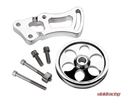 Billet Specialties Power Steering Bracket SBC Short Water Pump w/V-Groove Pulley - 12120
