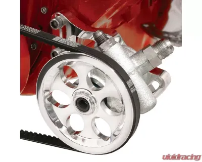 Billet Specialties Power Steering Bracket SBC Short Water Pump w/V-Groove Pulley - 12120