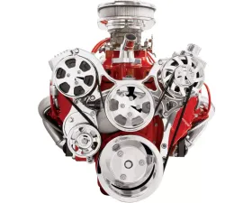 Billet Specialties Polished Tru Trac Serpentine System with A/C Small Block Chevrolet