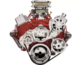 Billet Specialties Polished Tru Trac Serpentine System with Power Steering Small Block Chevrolet