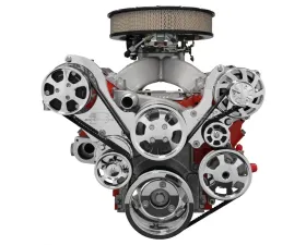 Billet Specialties Polished Premium Tru Trac Serpentine System with A/C & Power Steering Top Mount LS Chevrolet