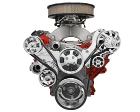 Billet Specialties Polished Premium Tru Trac Serpentine System with Billet Alternator Top Mount LS Chevrolet