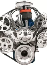 Billet Specialties Polished Premium Tru Trac Serpentine System with A/C & Power Steering Top Mount Small Block Ford                                     - 13600P - Image 8