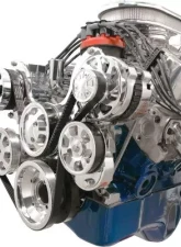 Billet Specialties Polished Premium Tru Trac Serpentine System with A/C & Power Steering Top Mount Small Block Ford                                     - 13600P - Image 2