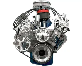 Billet Specialties Polished Premium Tru Trac Serpentine System with Billet Alternator & Power Steering Top Mount Small Block Ford