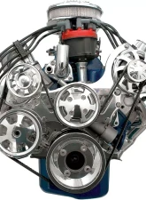 Billet Specialties Polished Premium Tru Trac Serpentine System with Billet Alternator & Power Steering Top Mount Small Block Ford                                     - 13605PA - Image 8